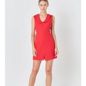 ENDLESS ROSE Shawl Lapel Mini Dress in Red NWT